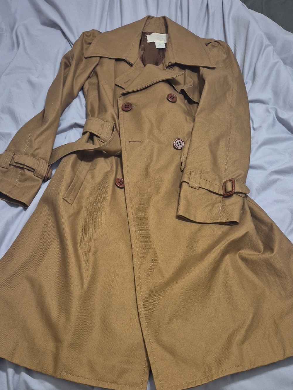 Women’s Ya-Ya Double-Breasted Trench Coat in Camel Size Medium